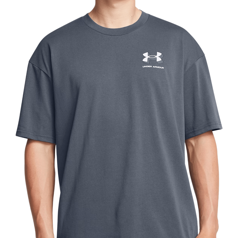 Under Armour Heavyweight Mens Short Sleeve Navy White Clay