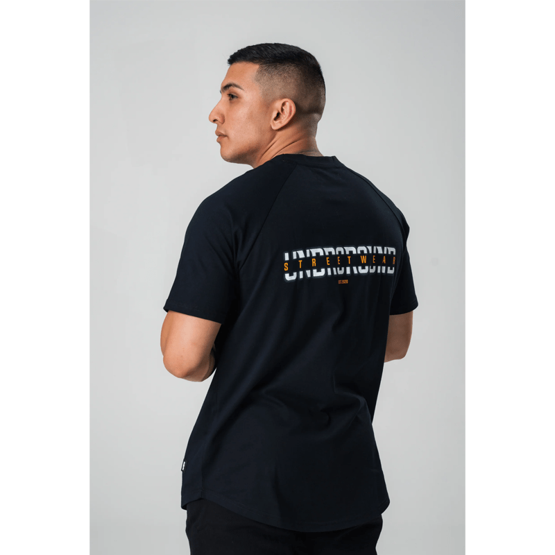 Undrground Streetwear 3D PRINT CURVED TEE/BLACK