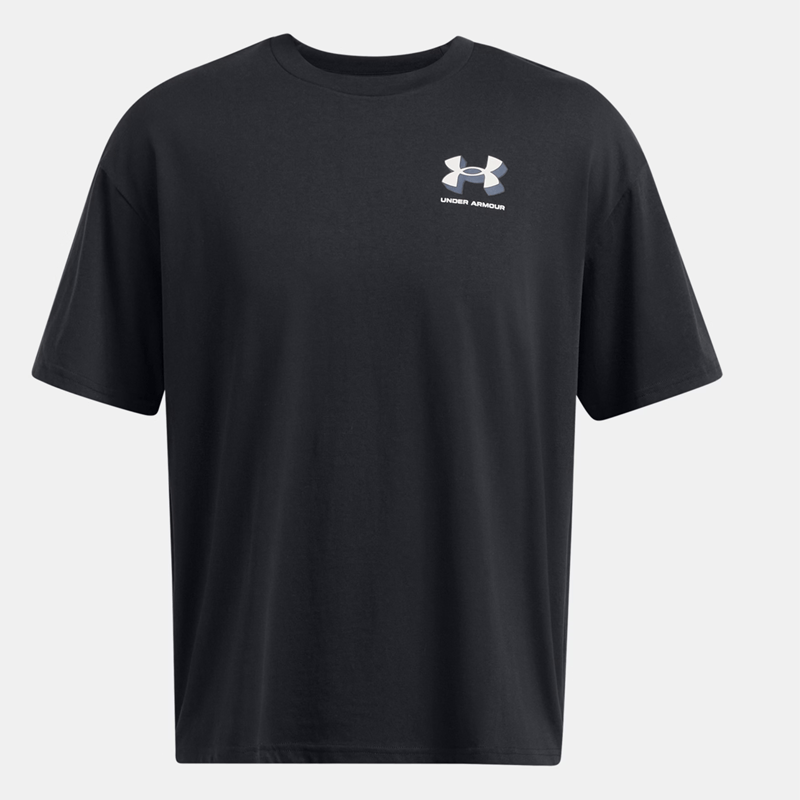 Under Armour Heavyweight Mens Short Sleeve Black White Clay