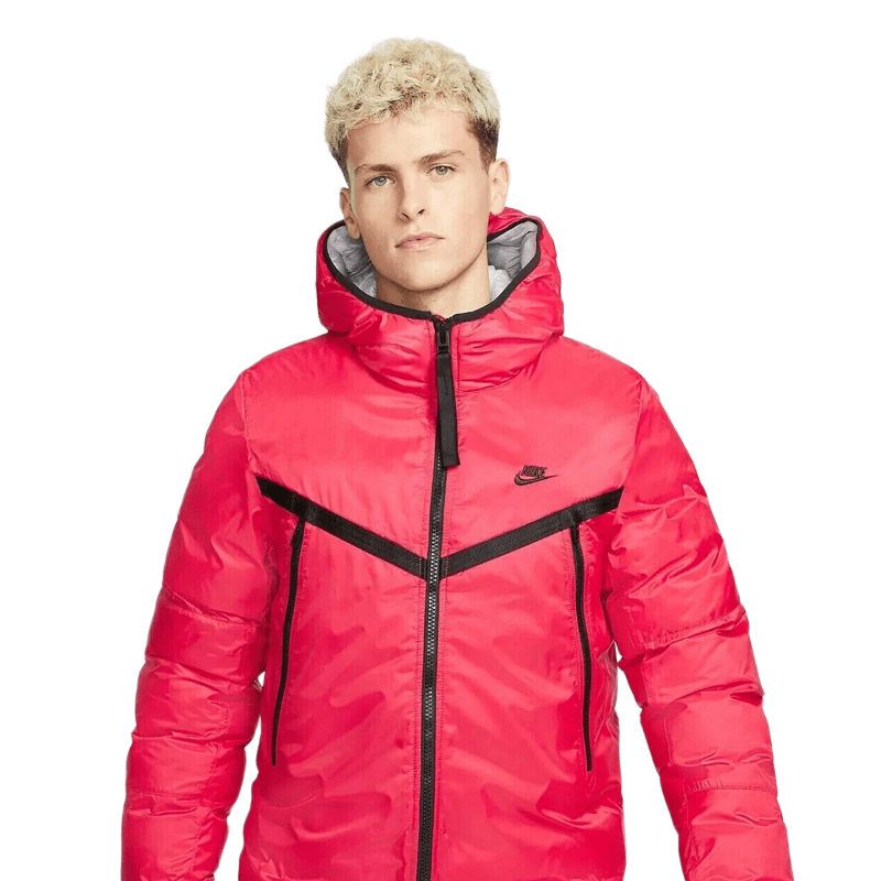 Nike Sportswear Therma-FIT Hooded Puffer Jacket Red