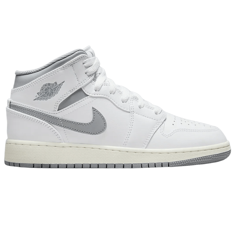Womens Air Jordan 1 Mid GS White Stealth