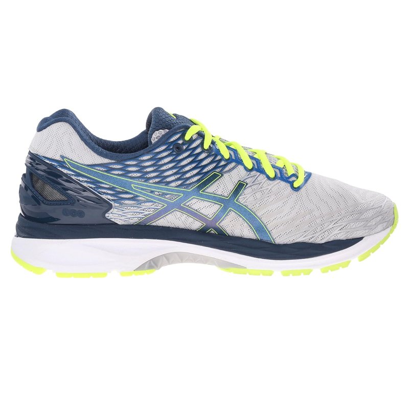 Mens ASICS GEL Nimbus 18 Silver Ink Flash Yellow