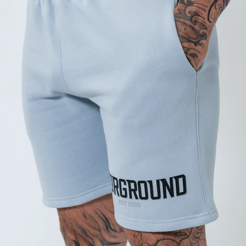Undrground Streetwear POWDER BLUE DOUBLE PRINT SHORTS