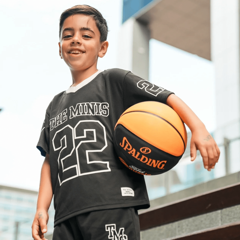 Minis Kids Jersey Shirt Shorts Set Black White