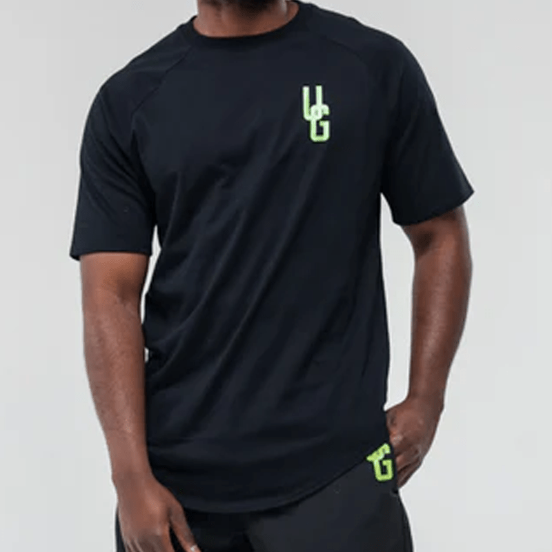 Undrground Streetwear CURVED TEE GREEN LOGO X BLACK