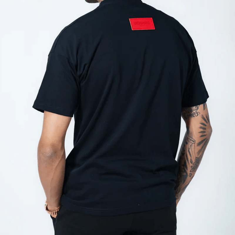 Undrground Streetwear BLACK/RED LEATHER PATCH TEE