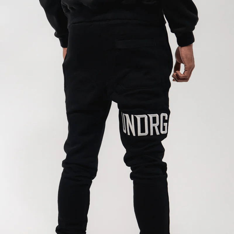 Undrground 3D Embroidered Trackpants Black