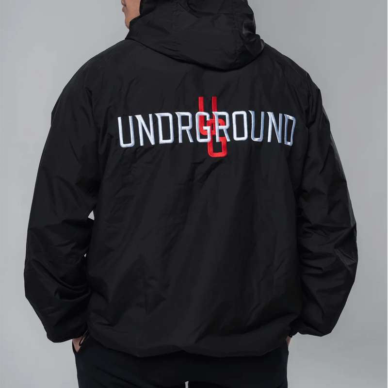 Undrground Windbreaker Half Zip Black