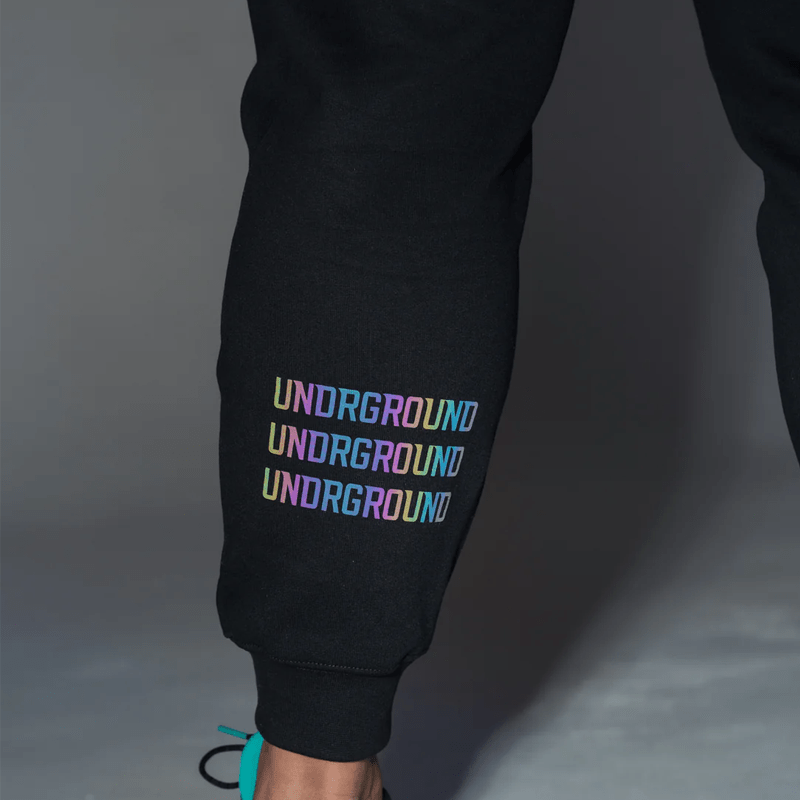 Undrground Streetwear REFLECTIVE BLACK TAPERED JOGGERS