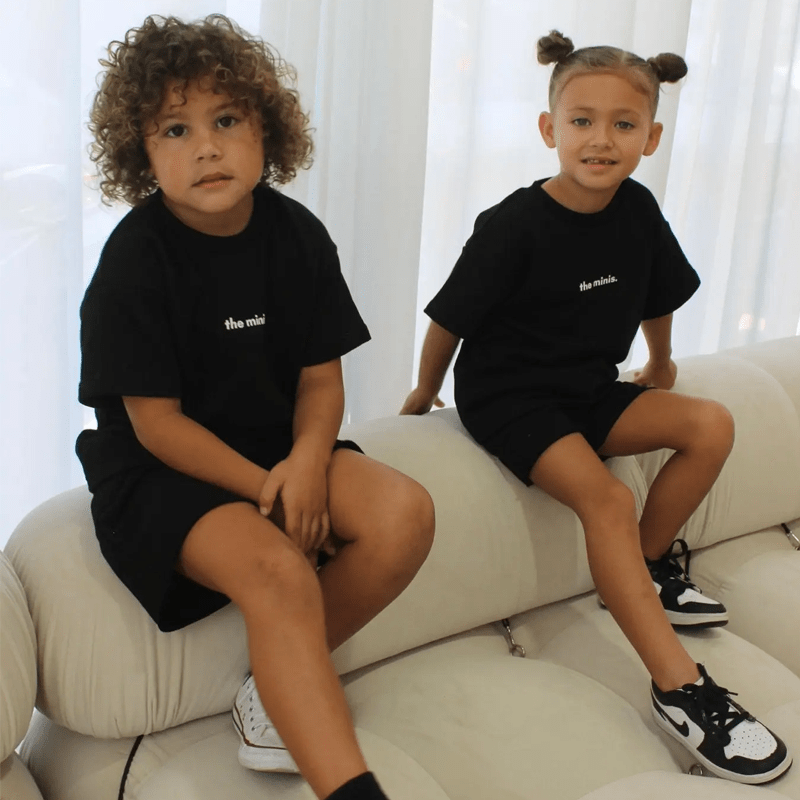 Minis Kids T-Shirt Shorts Set Black