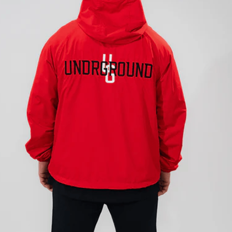 Undrground Streetwear LIGHTWEIGHT PULLOVER HALF ZIP X RED