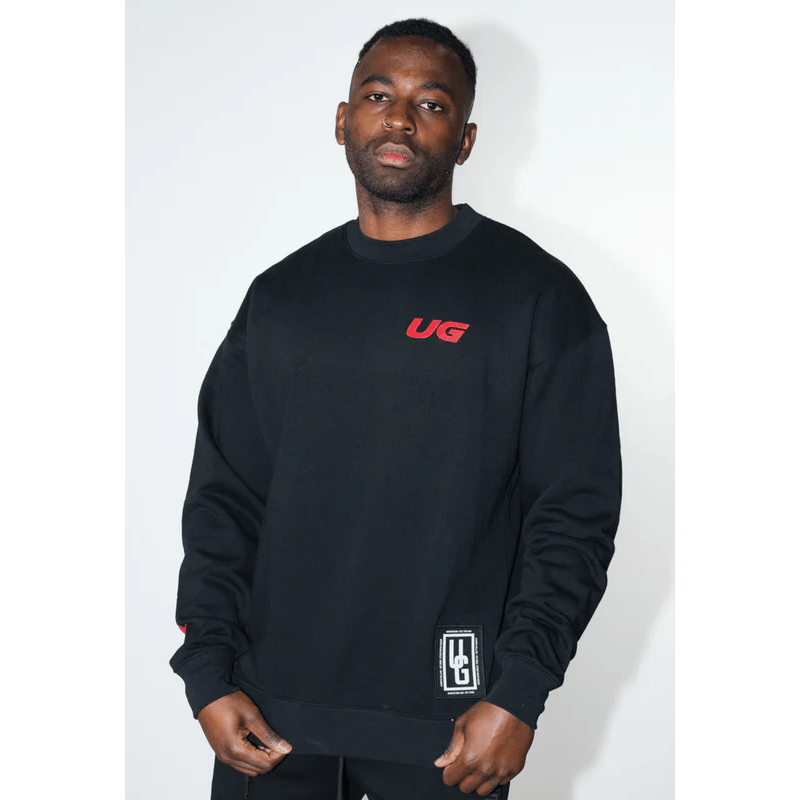 Undrground Streetwear BLACK CREW NECK JUMPER
