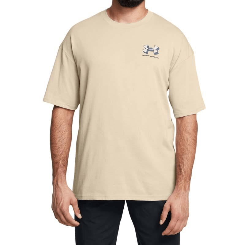 Under Armour Heavyweight Mens Short Sleeve Sand White Clay
