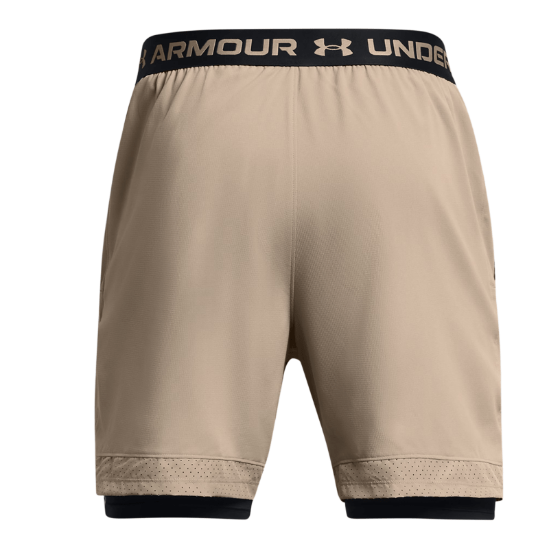 Under Armour Vanish Woven Mens 2 in 1 Shorts Beige Black