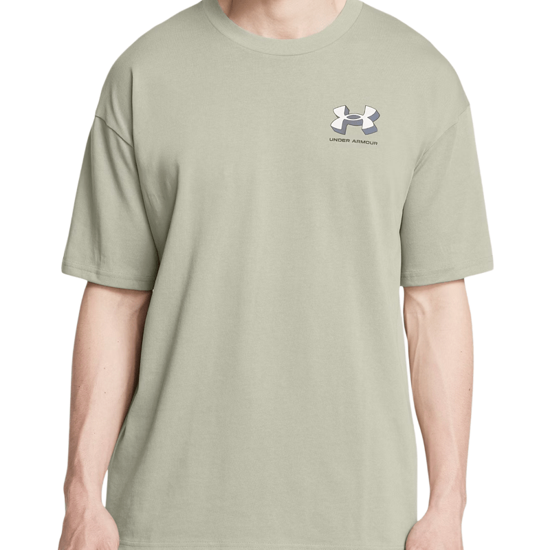 Under Armour Heavyweight Mens Short Sleeve Grove Green White Clay