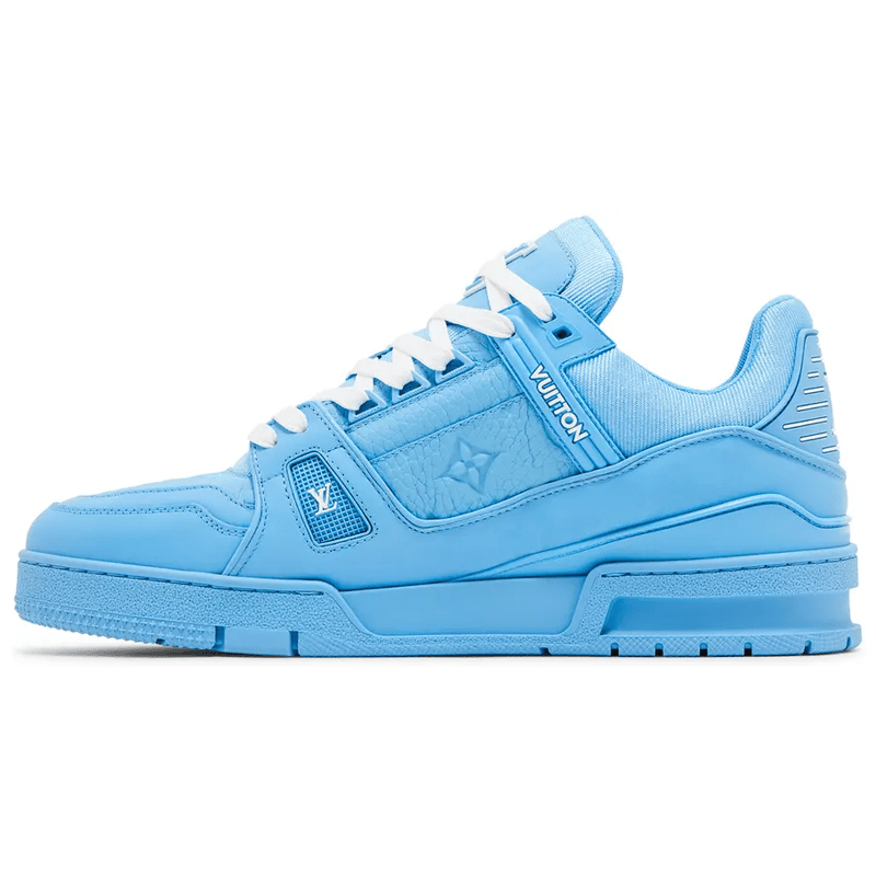 Louis Vuitton Trainer 2023 Blue Embossed Monogram - The Shoe