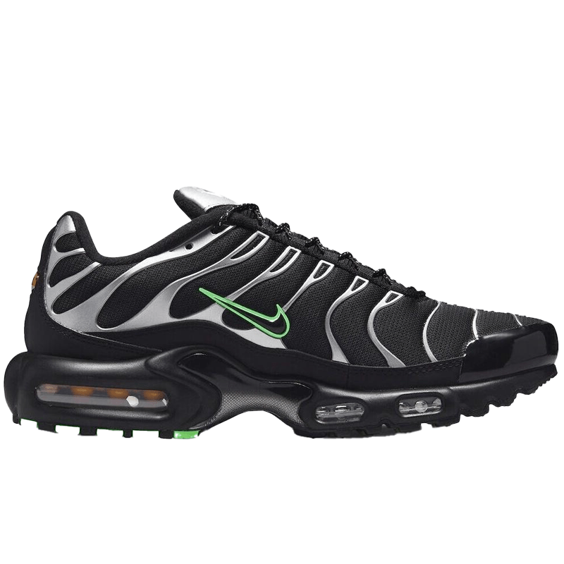 Mens Nike Air Max Plus Black Silver Green Strike
