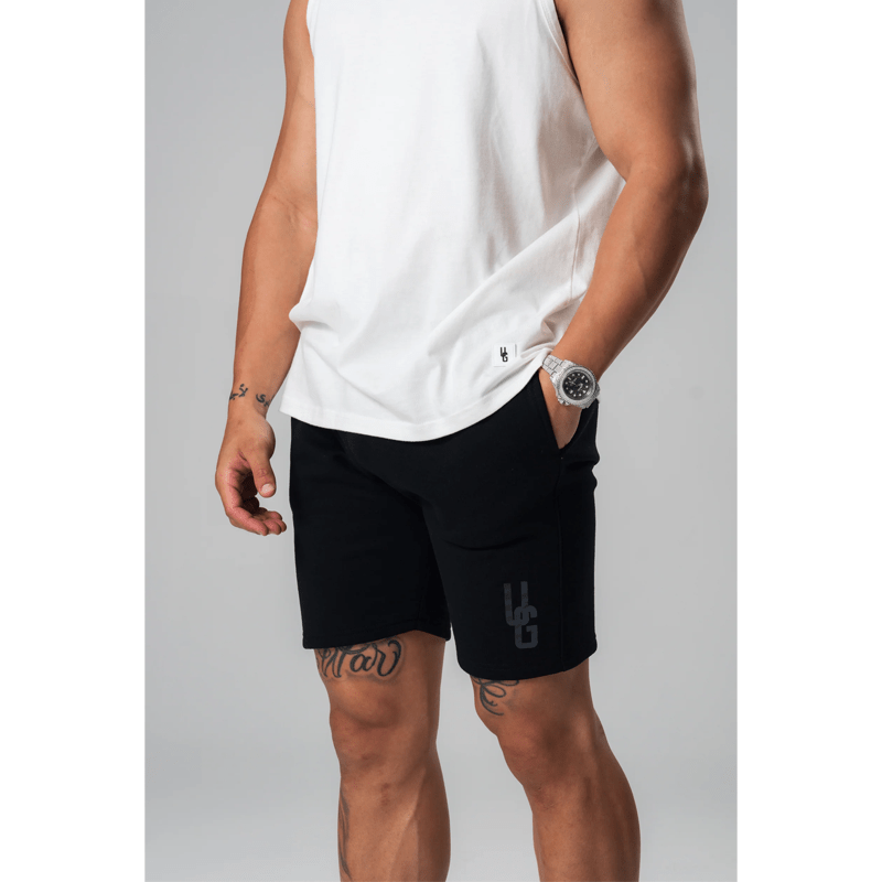 Undrground Streetwear BLACK COTTON REFLECTIVE SHORTS