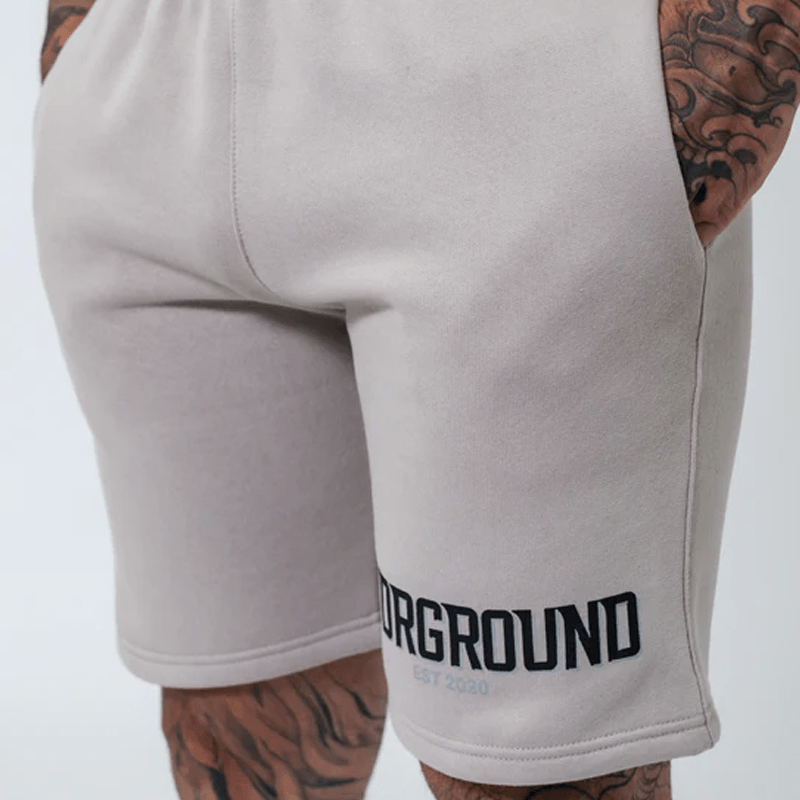 Undrground Streetwear TAUPE DOUBLE PRINT COTTON SHORTS