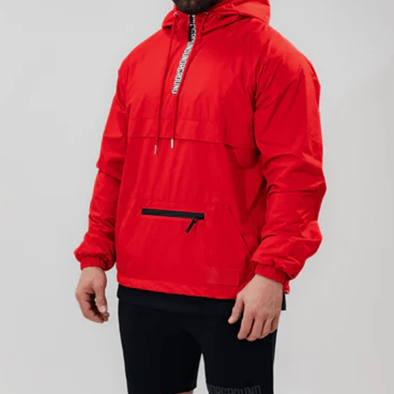 Undrground Streetwear LIGHTWEIGHT PULLOVER HALF ZIP X RED