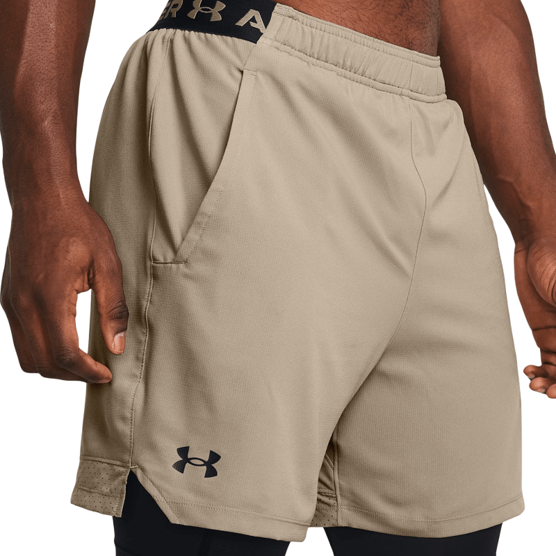 Under Armour Vanish Woven Mens 2 in 1 Shorts Beige Black