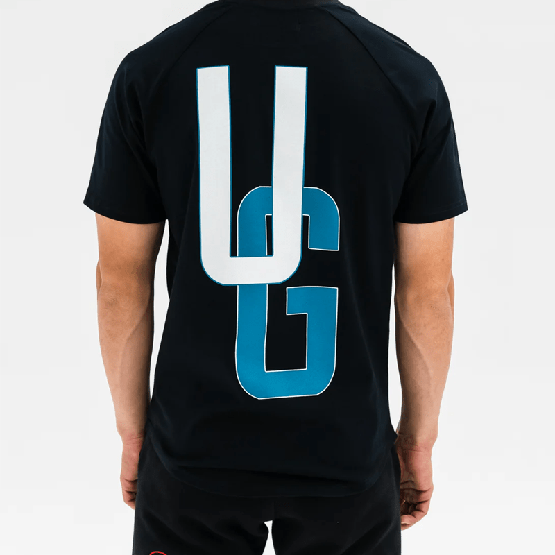 Undrground Streetwear CURVED BLACK TEE X BLUE
