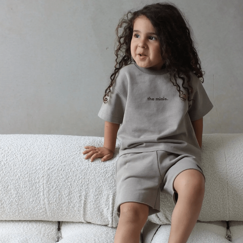 Minis Kids T-Shirt Shorts Set Tan Brown