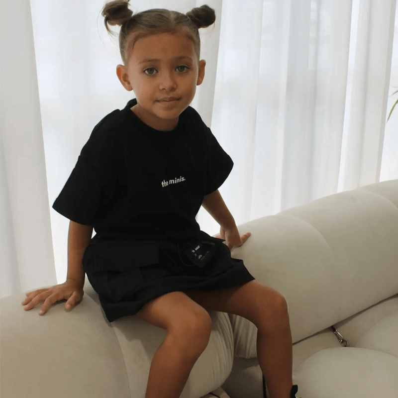 Minis Kids T-Shirt Shorts Set Black