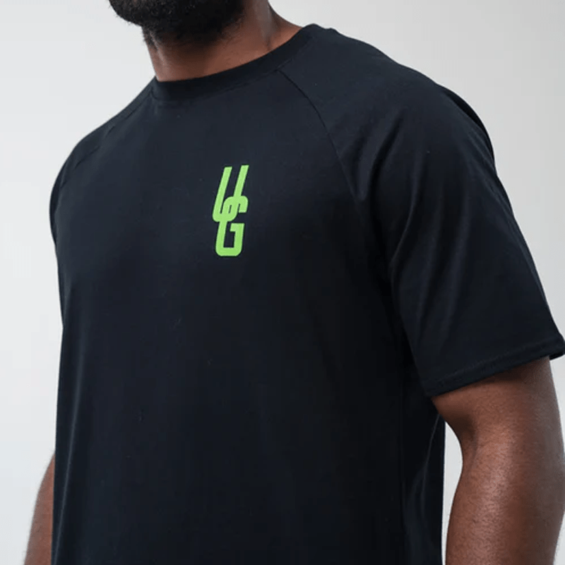 Undrground Streetwear CURVED TEE GREEN LOGO X BLACK