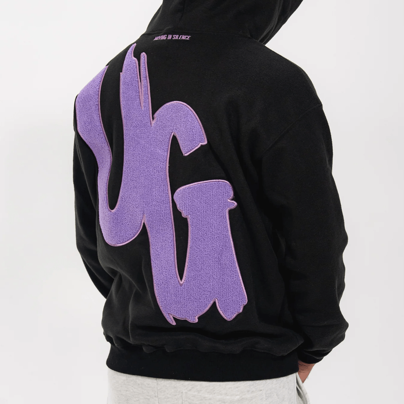 Undrground Moving in Silence Hoodie Black Purple