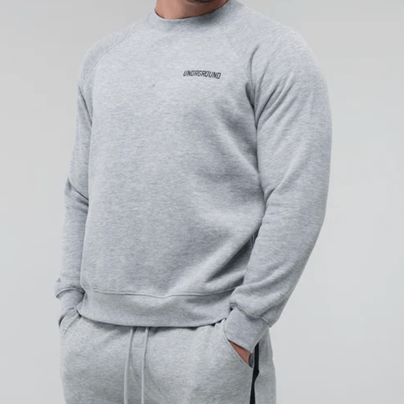 Undrground Streetwear MARBLE GREY CREW NECK JUMPER