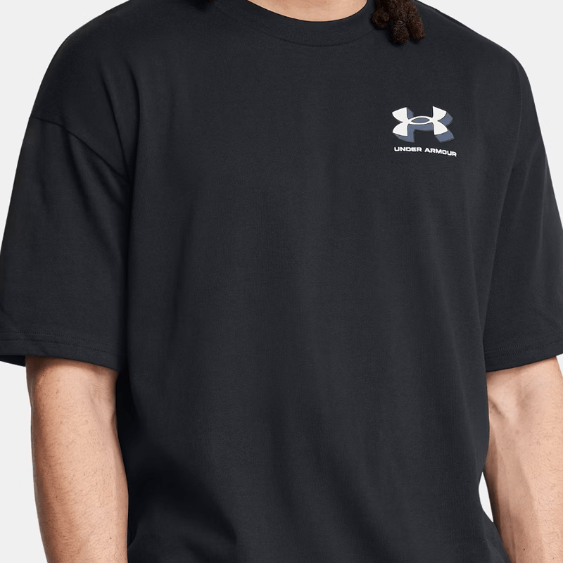 Under Armour Heavyweight Mens Short Sleeve Black White Clay