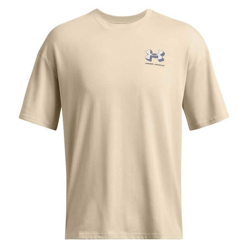 Under Armour Heavyweight Mens Short Sleeve Sand White Clay