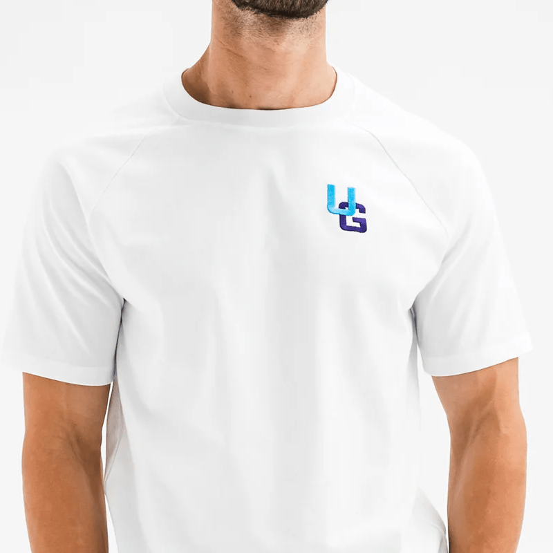 Undrground Streetwear CURVED WHITE TEE X BLUE
