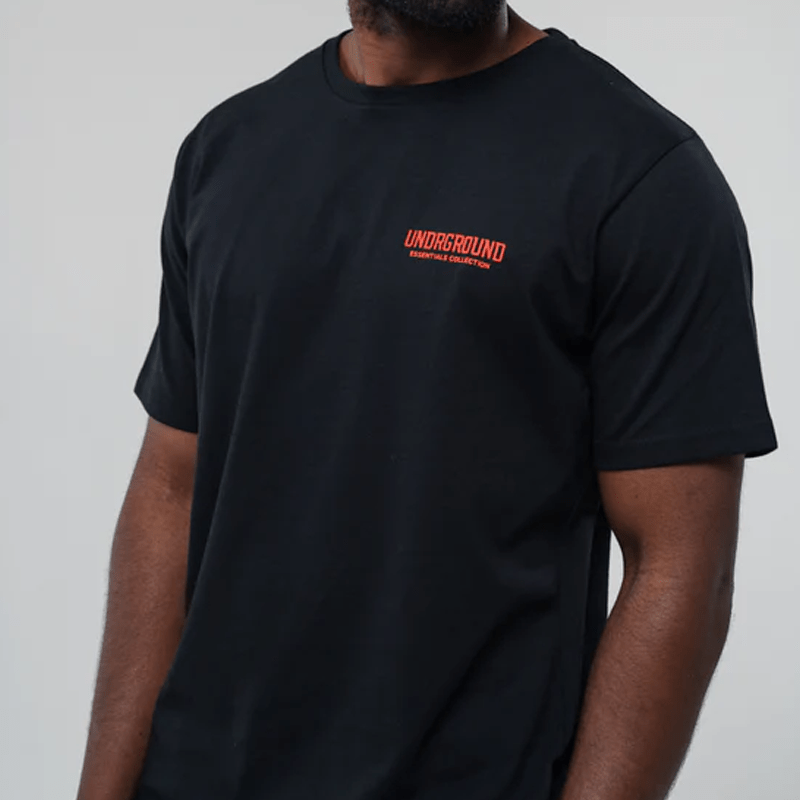 Undrground Streetwear STRAIGHT TEE RED LOGO X BLACK