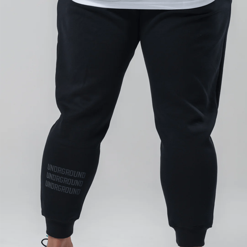Undrground Streetwear REFLECTIVE BLACK TAPERED JOGGERS