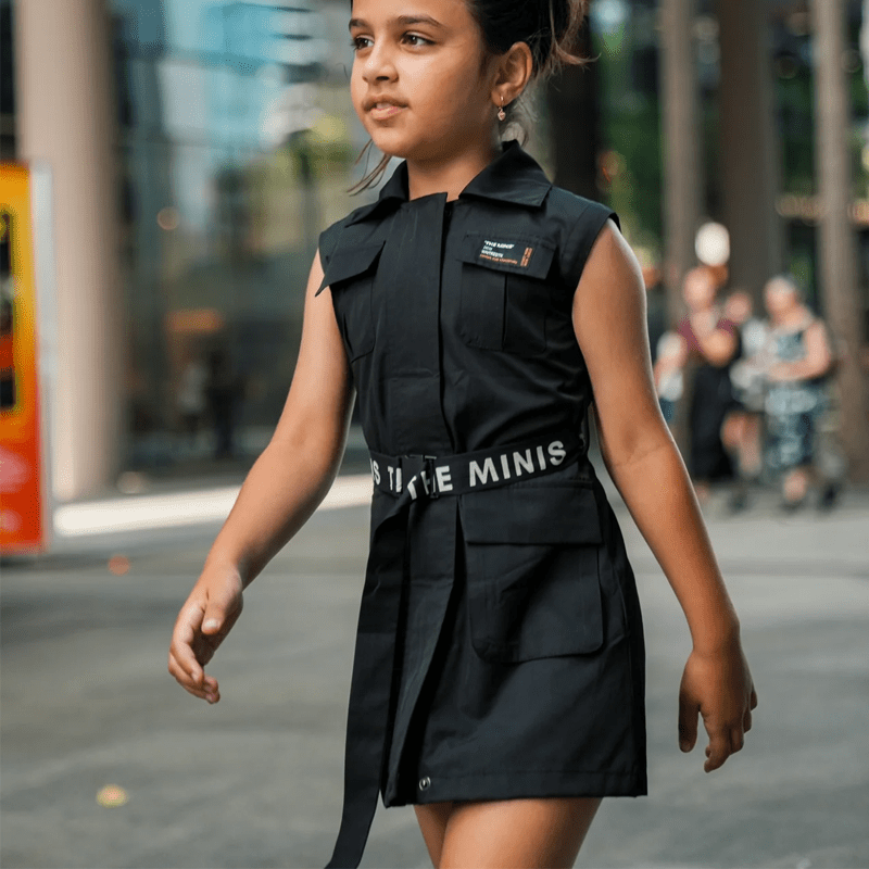 Minis Kids Cargo Dress Black