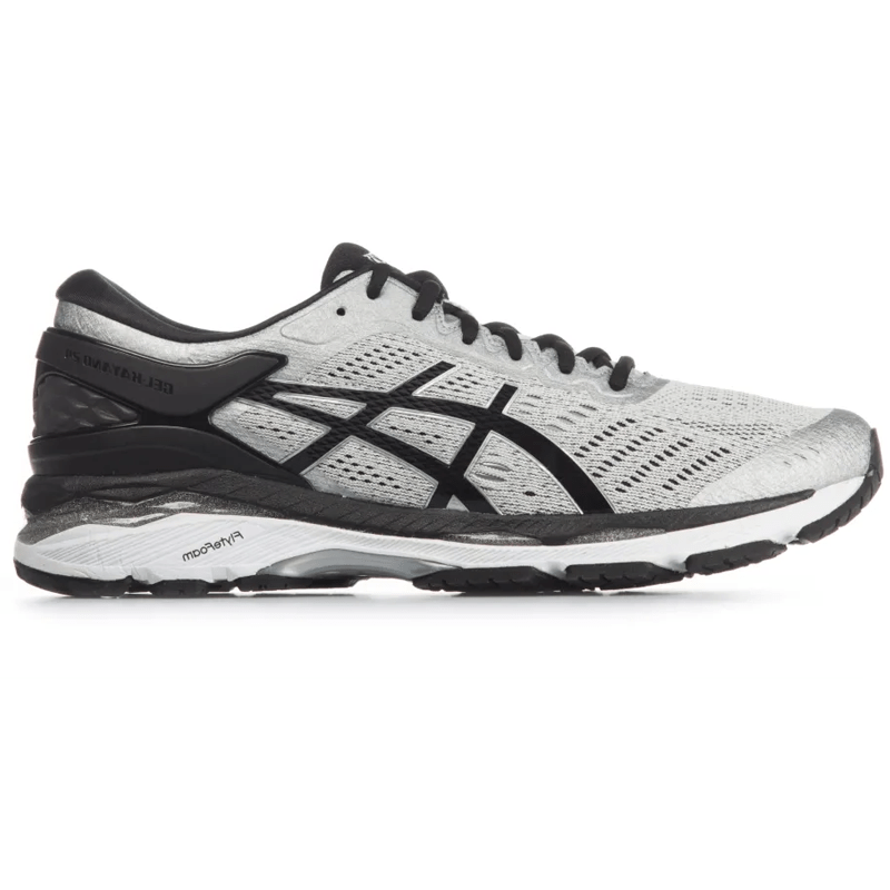 Mens ASICS GEL Kayano 24 Silver Black Mid Grey