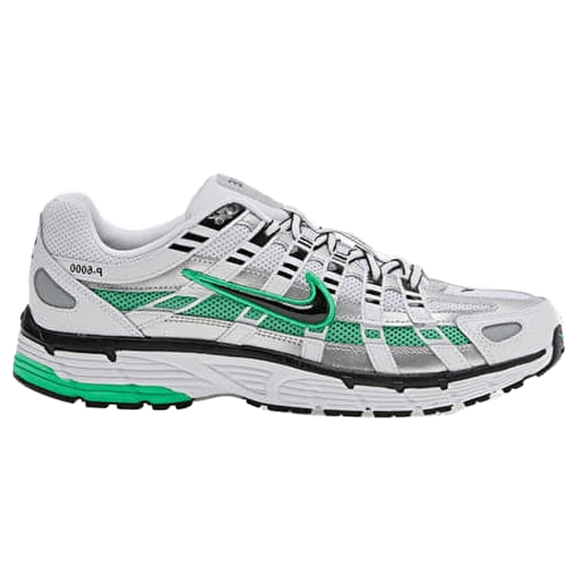 Mens Nike P-6000 White Metallic Silver