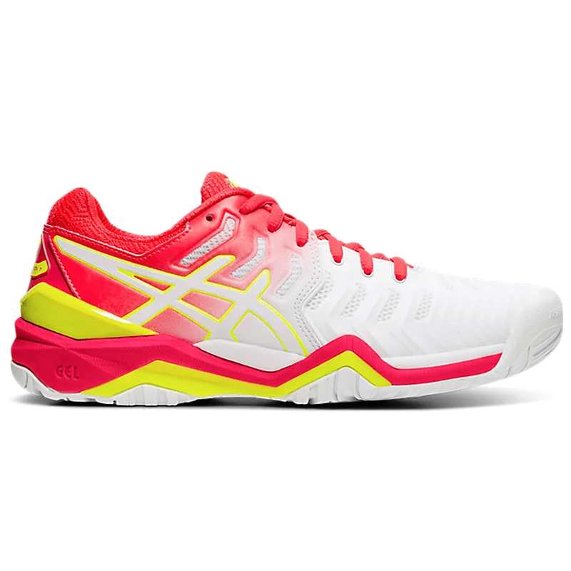 Womens ASICS GEL Resolution 7 White Laser Pink