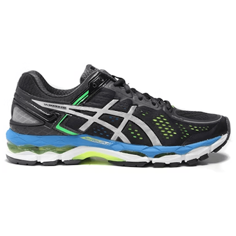 Mens ASICS GEL Kayano 22 Black Silver Flash Yellow