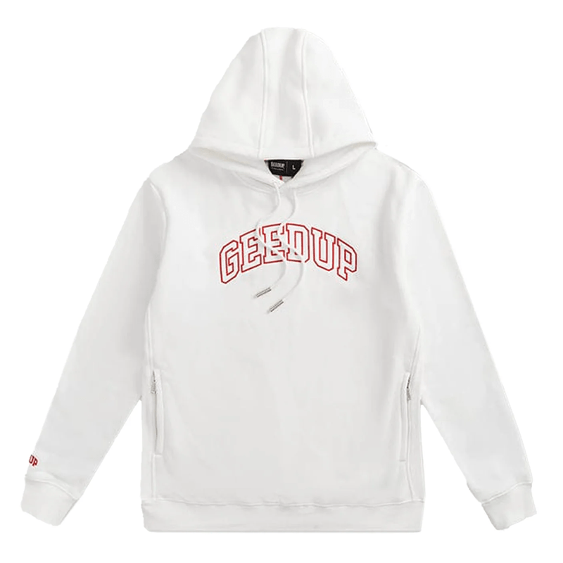 Geedup Team Logo Hoodie White Red