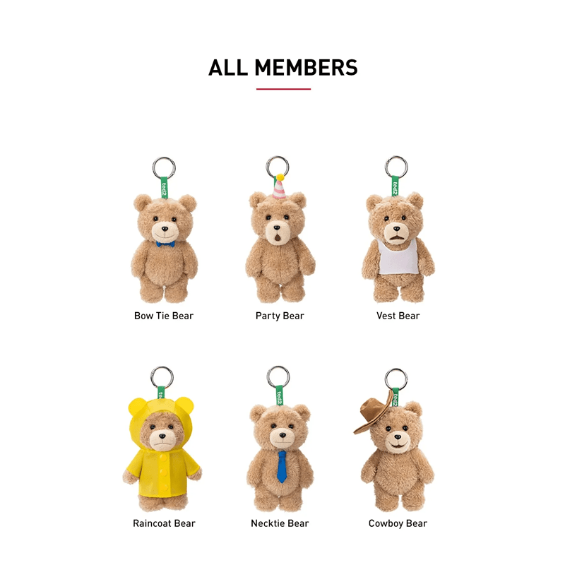 POP MART Ted 2 Teddy Bear Action Plush Pendant