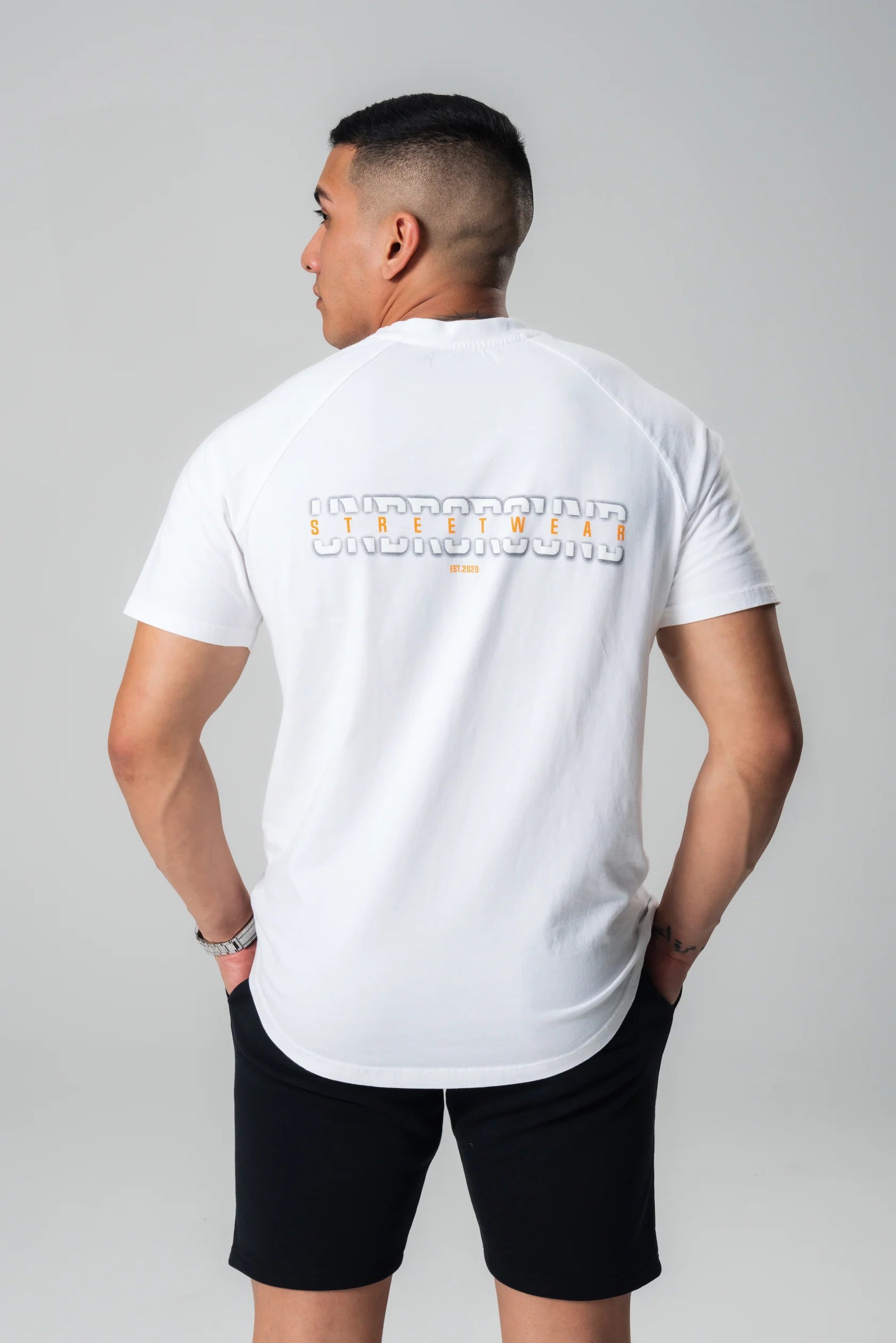 Undrground Streetwear 3D PRINT CURVED TEE/WHITE