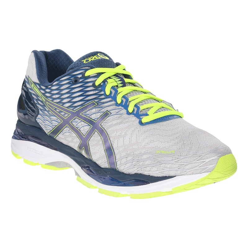 Mens ASICS GEL Nimbus 18 Silver Ink Flash Yellow