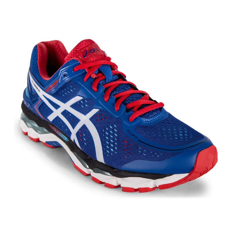 Mens ASICS GEL Kayano 22 Blue Fiery Red