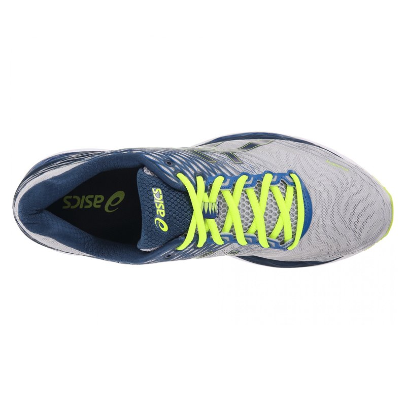 Mens ASICS GEL Nimbus 18 Silver Ink Flash Yellow
